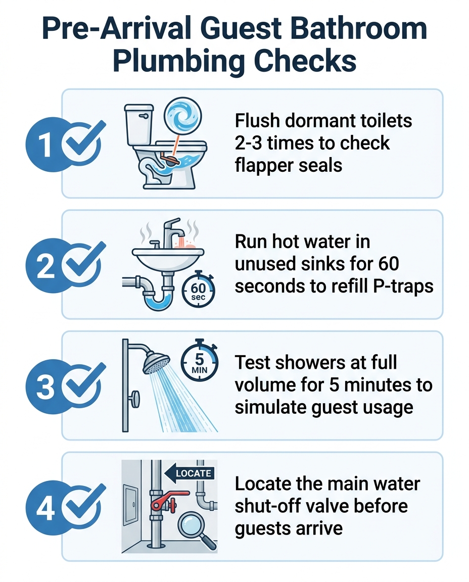 Pre-Arrival Guest Bathroom Plumbing Checks