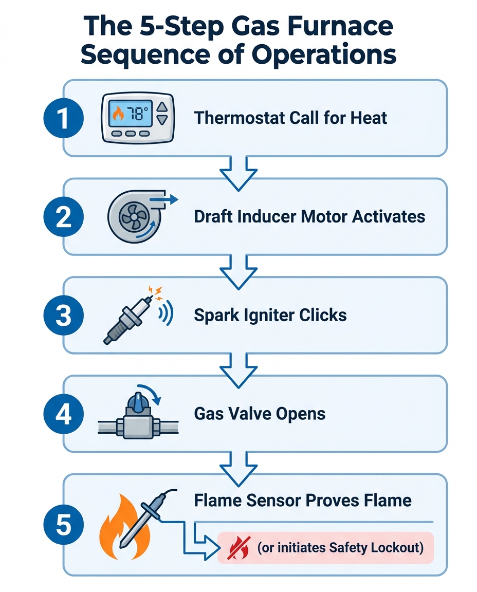 The 5-Step Gas Furnace Sequence of Operations