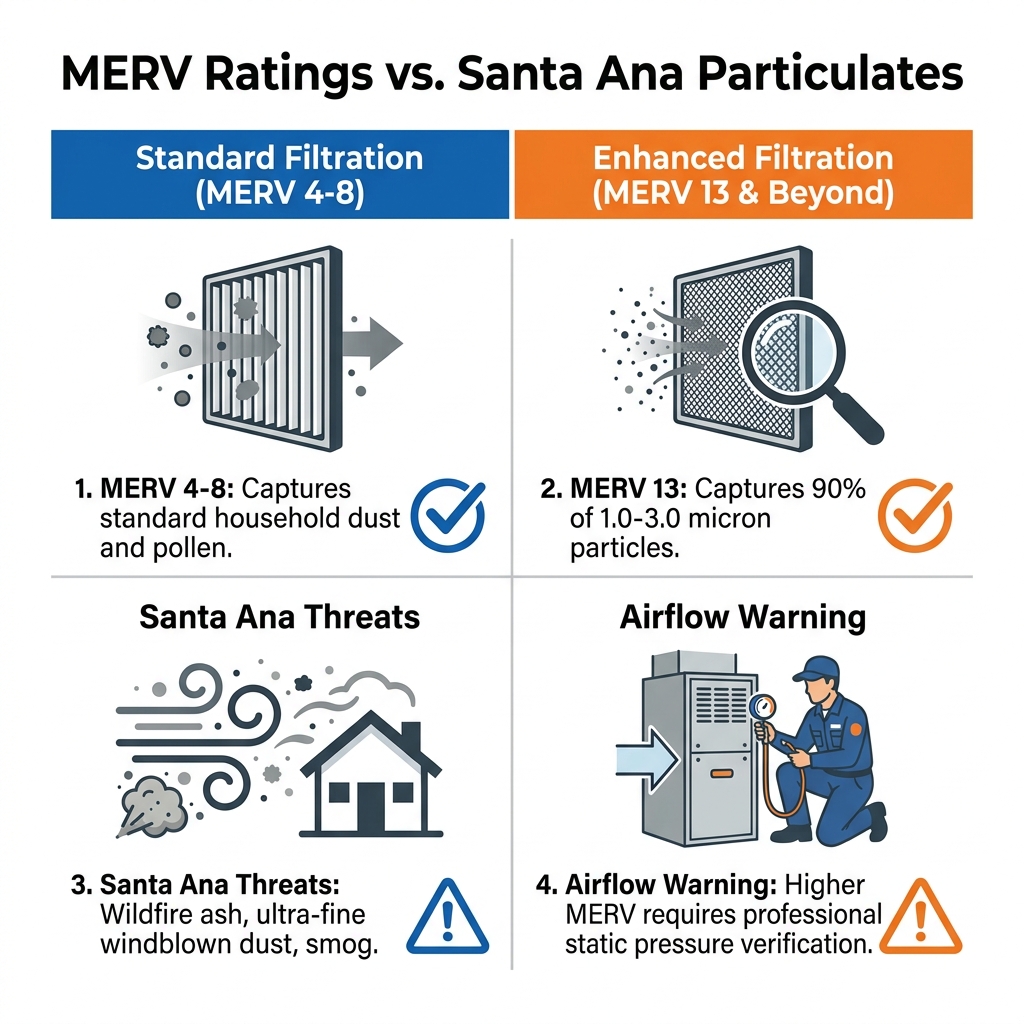 MERV Ratings vs. Santa Ana Particulates