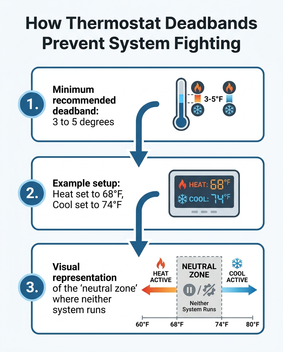 How Thermostat Deadbands Prevent System Fighting