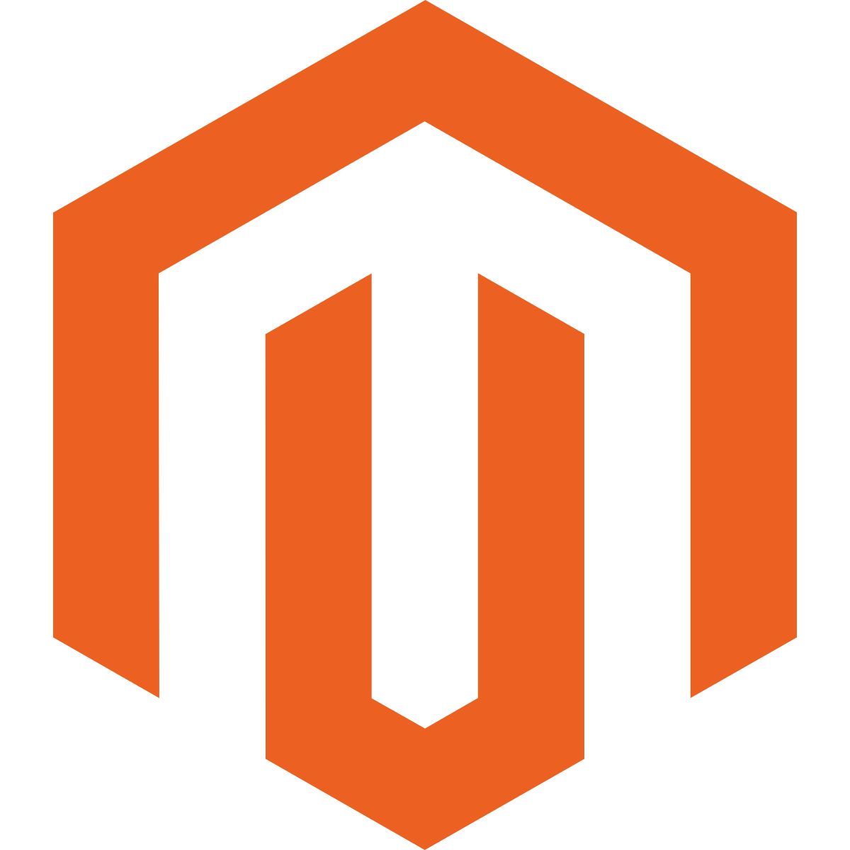 Orange logo of Magento, open source e-commerce platform.