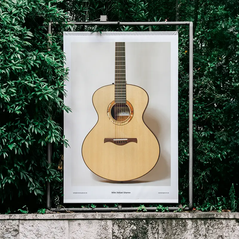 Teaser image of a poster with a guitar in front of a shrub