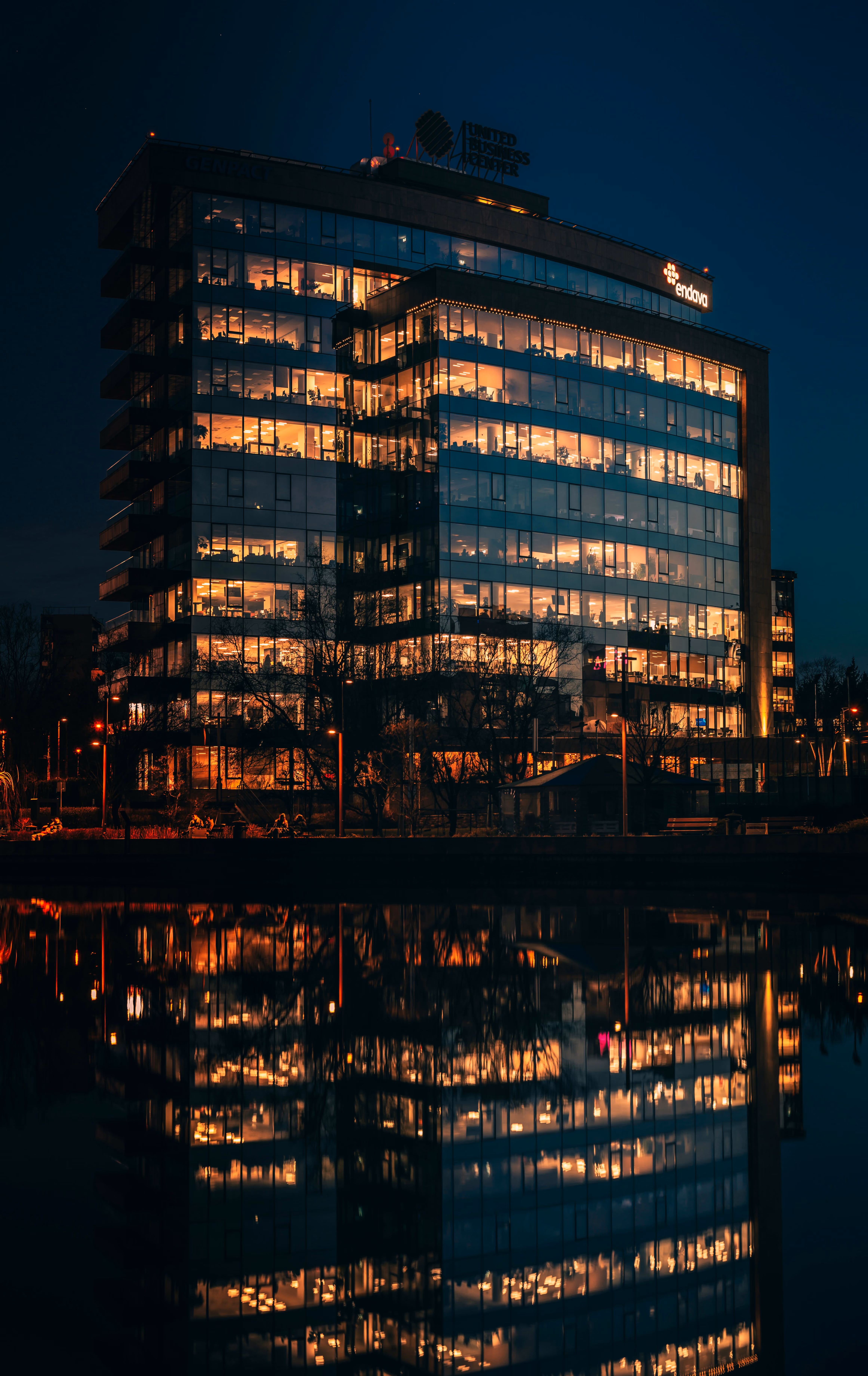 Buildings by night