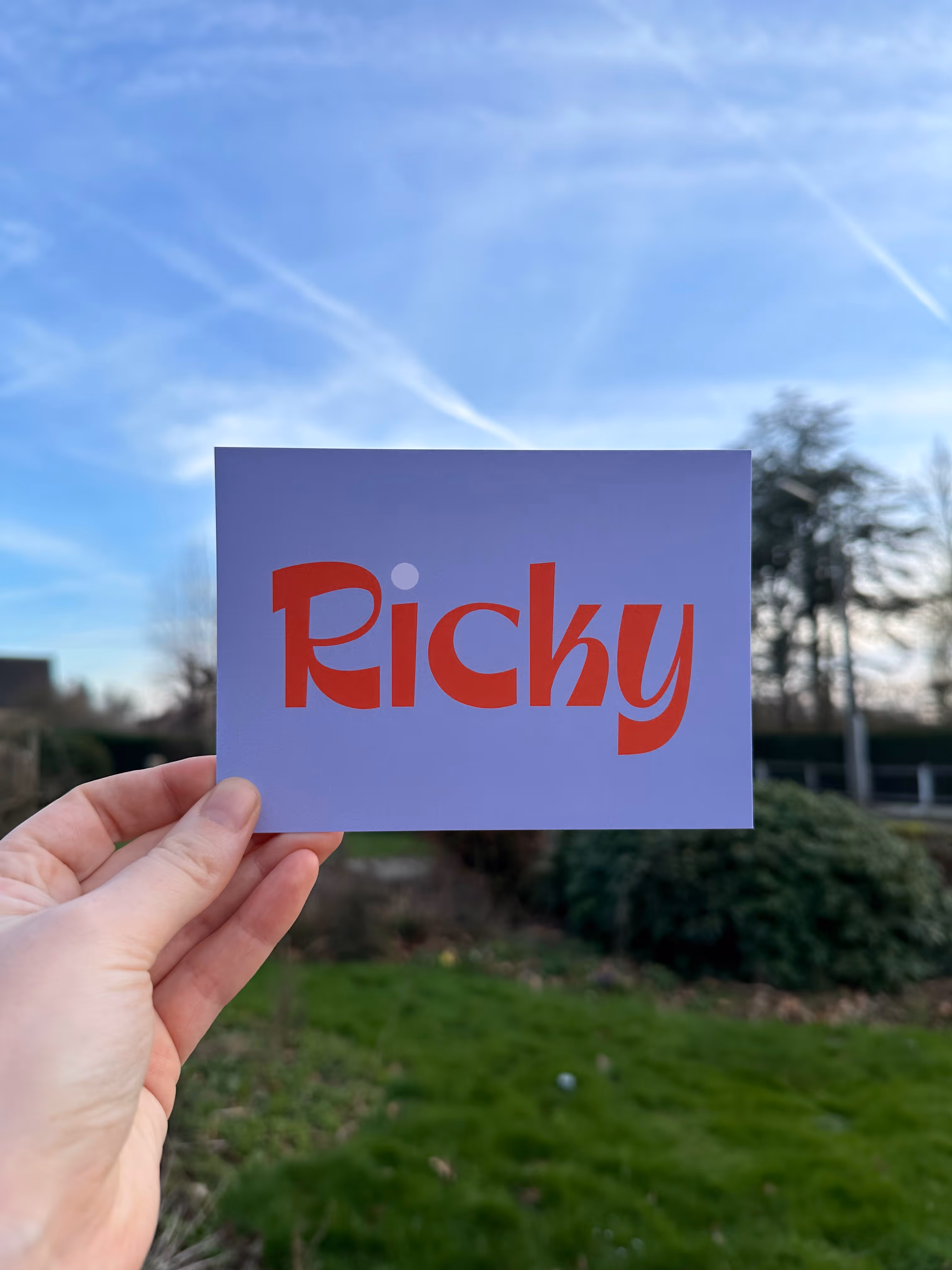 Geboortekaartje Ricky uit mijn collectie, felle kleuren