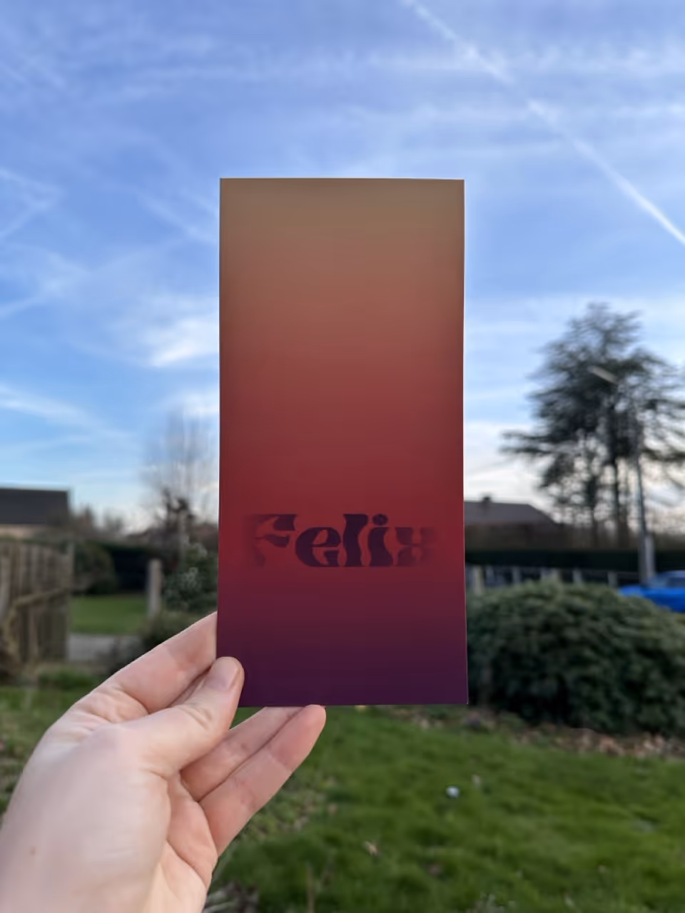 Geboortekaartje Felix uit mijn collectie, met gradiënt