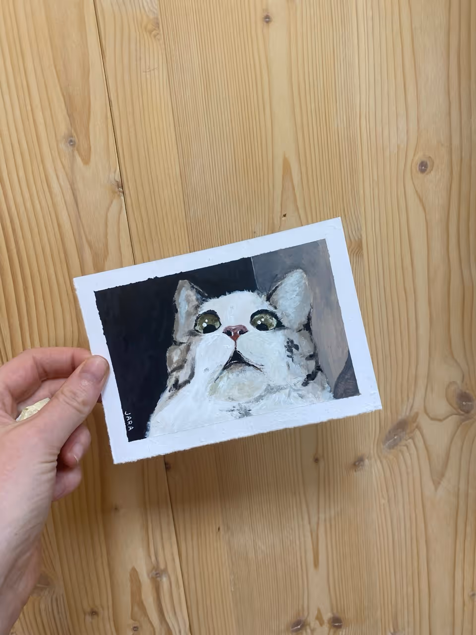 Acryl schilderij van een kat