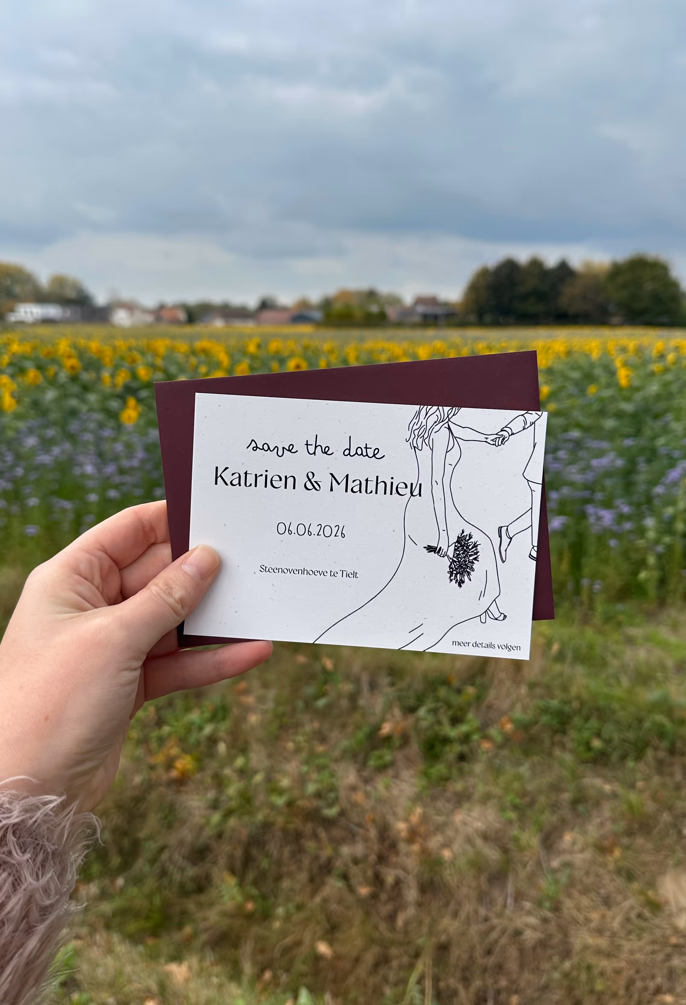 Save the date kaart voor een aankomend huwelijk