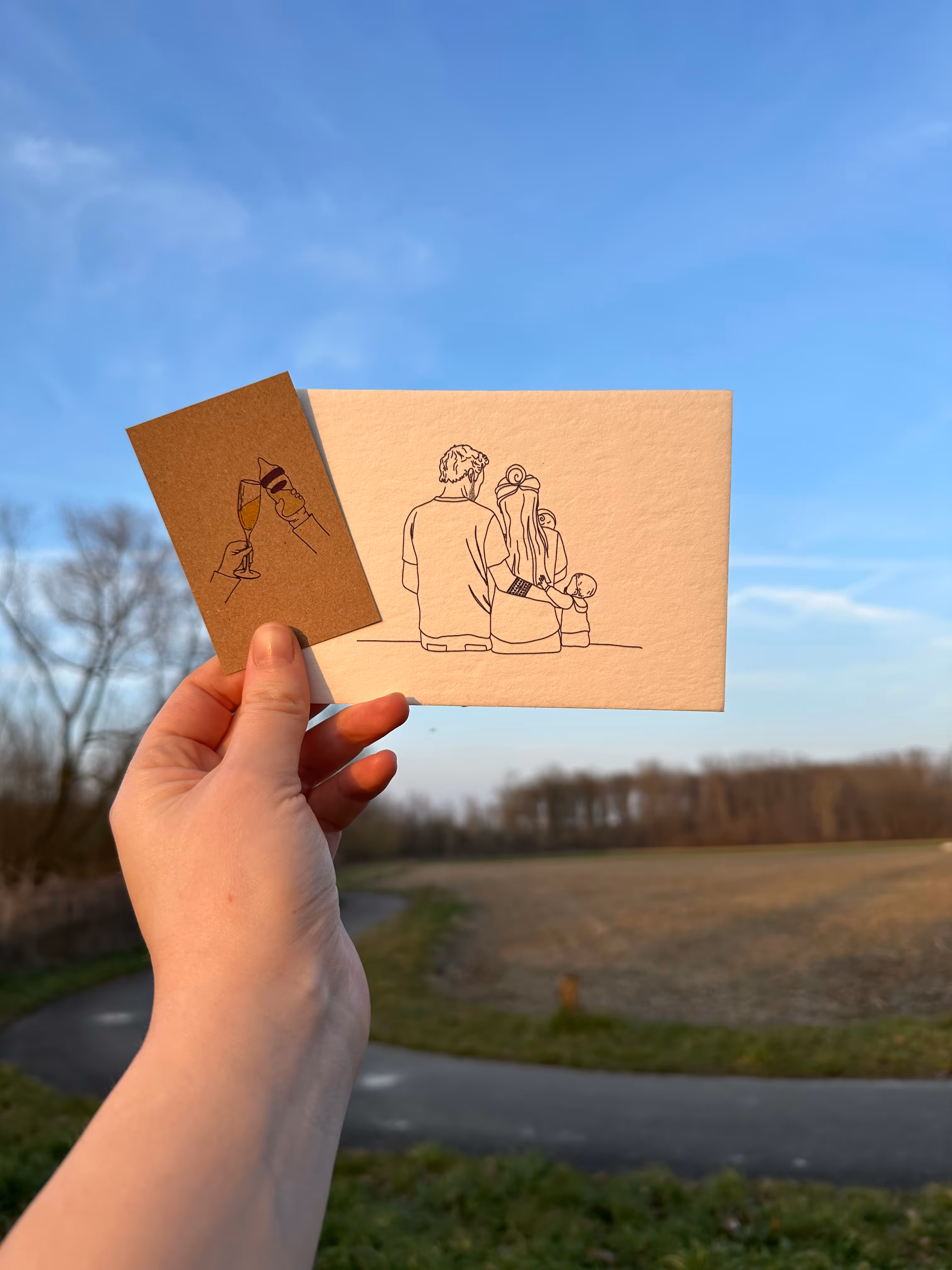 Geboortekaart met bijpassend babyborrelkaartje