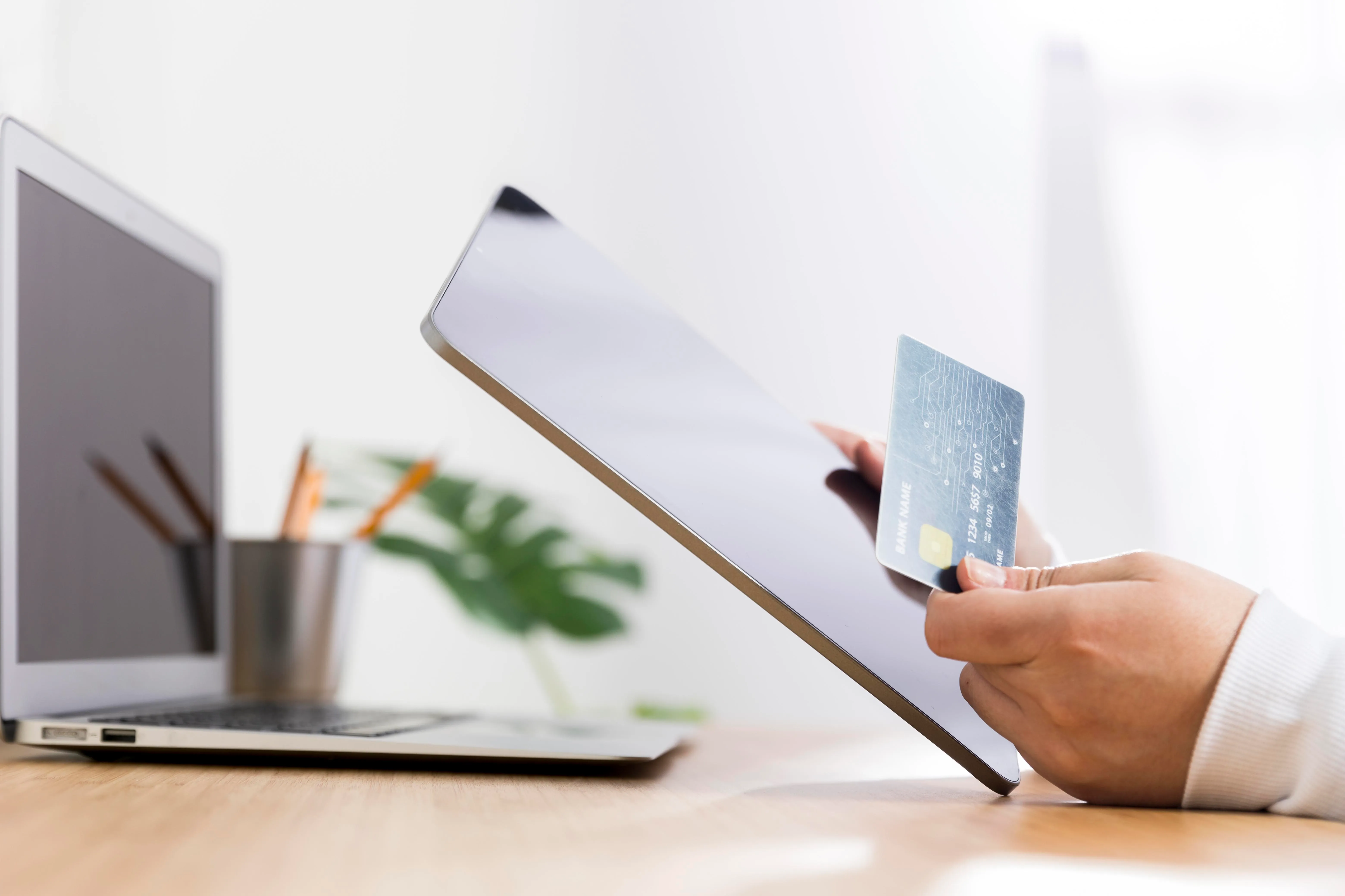 Front view of online shopping concept for cost of tax software