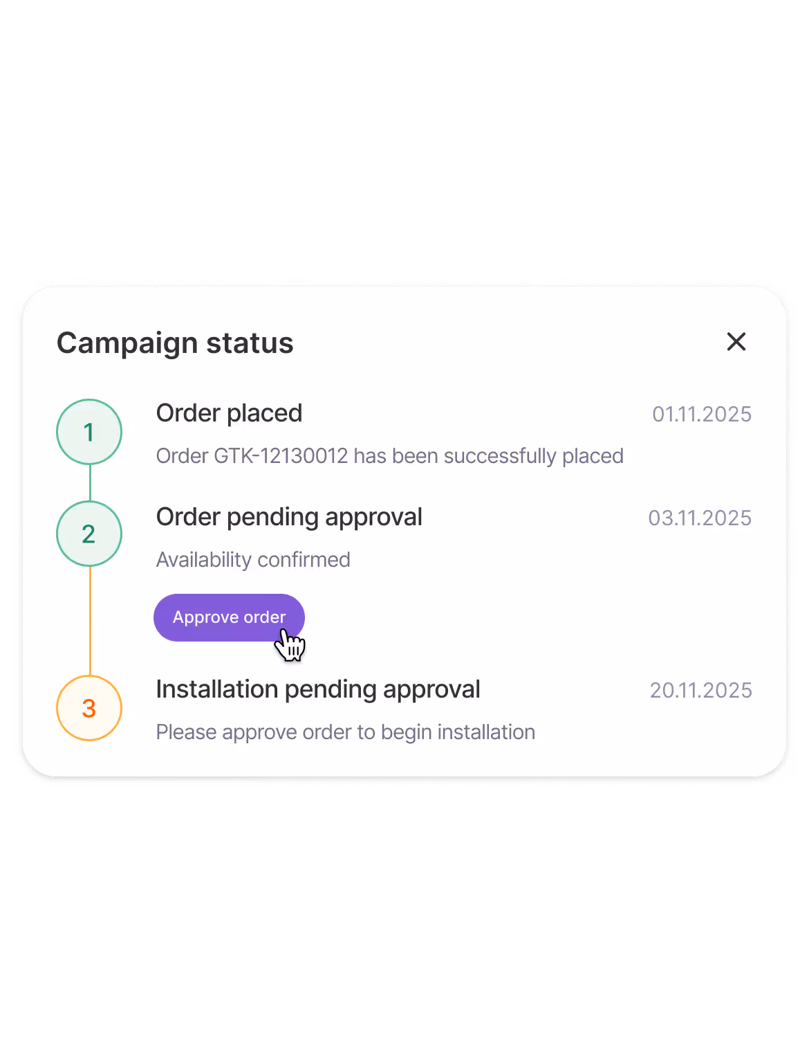Check platform in real-time, confirm availability instantly, approve campaign with one click