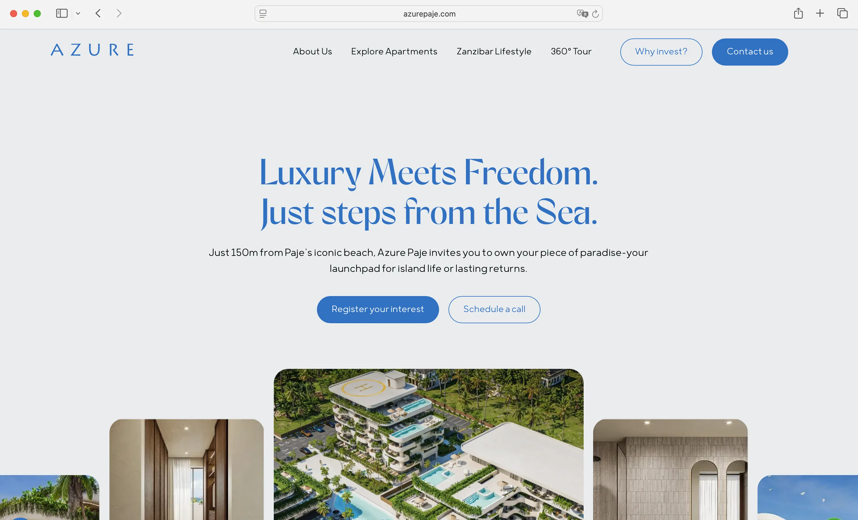 picture of a website called azure paje