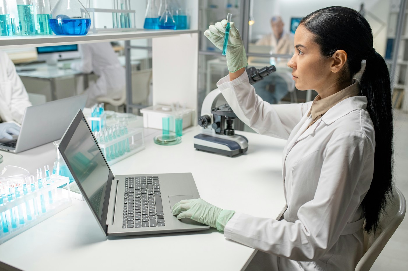 women in a lab