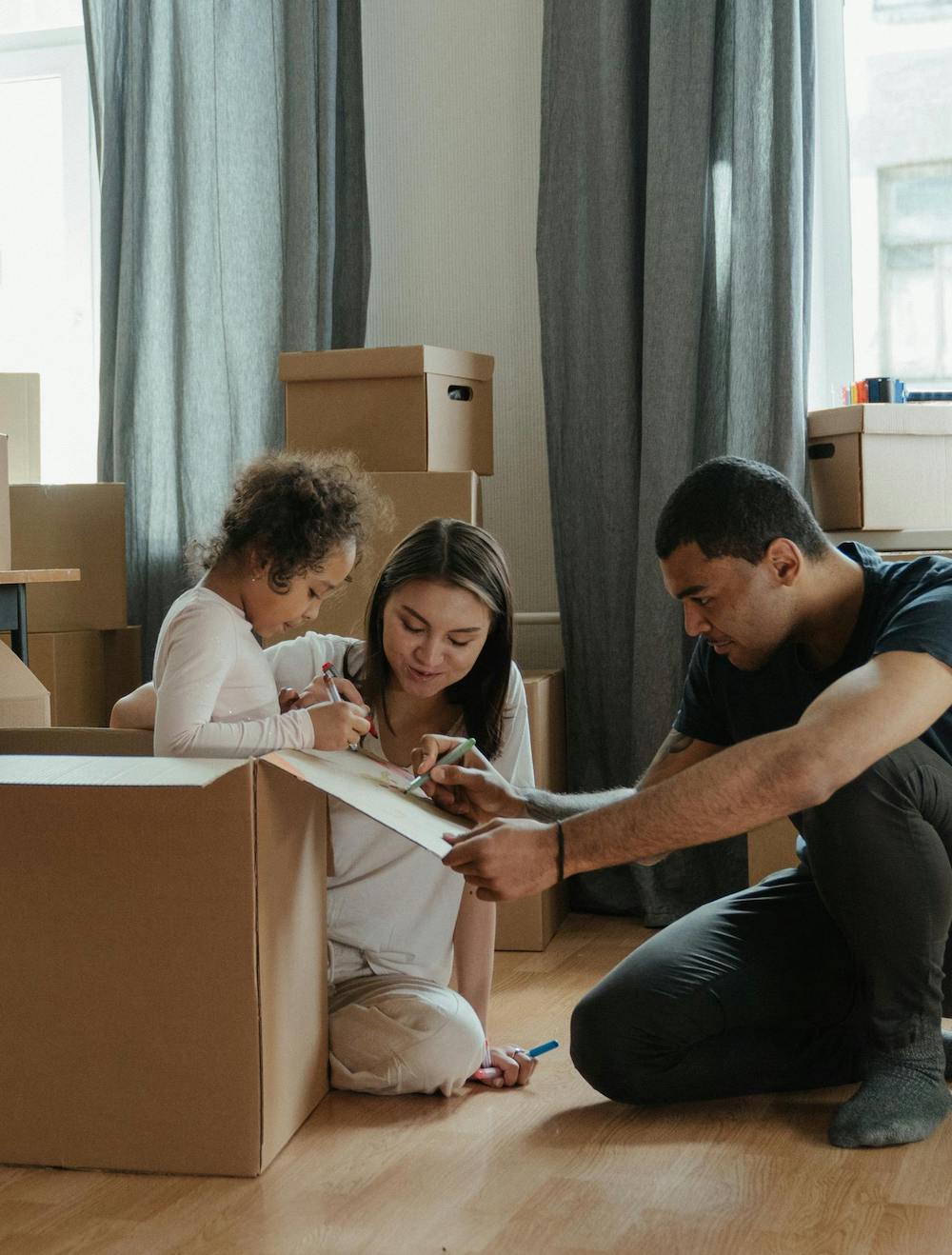 family moving into a house with clean air