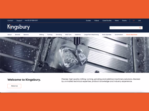 Kingsbury website homepage
