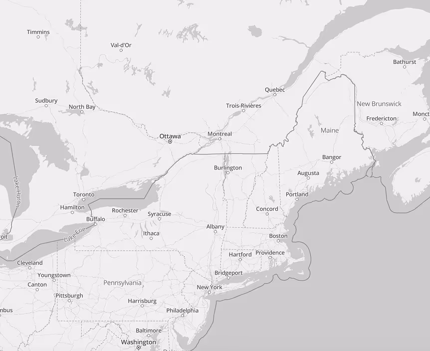 Map of north america and canada