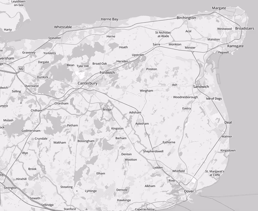 Map of Kent, England