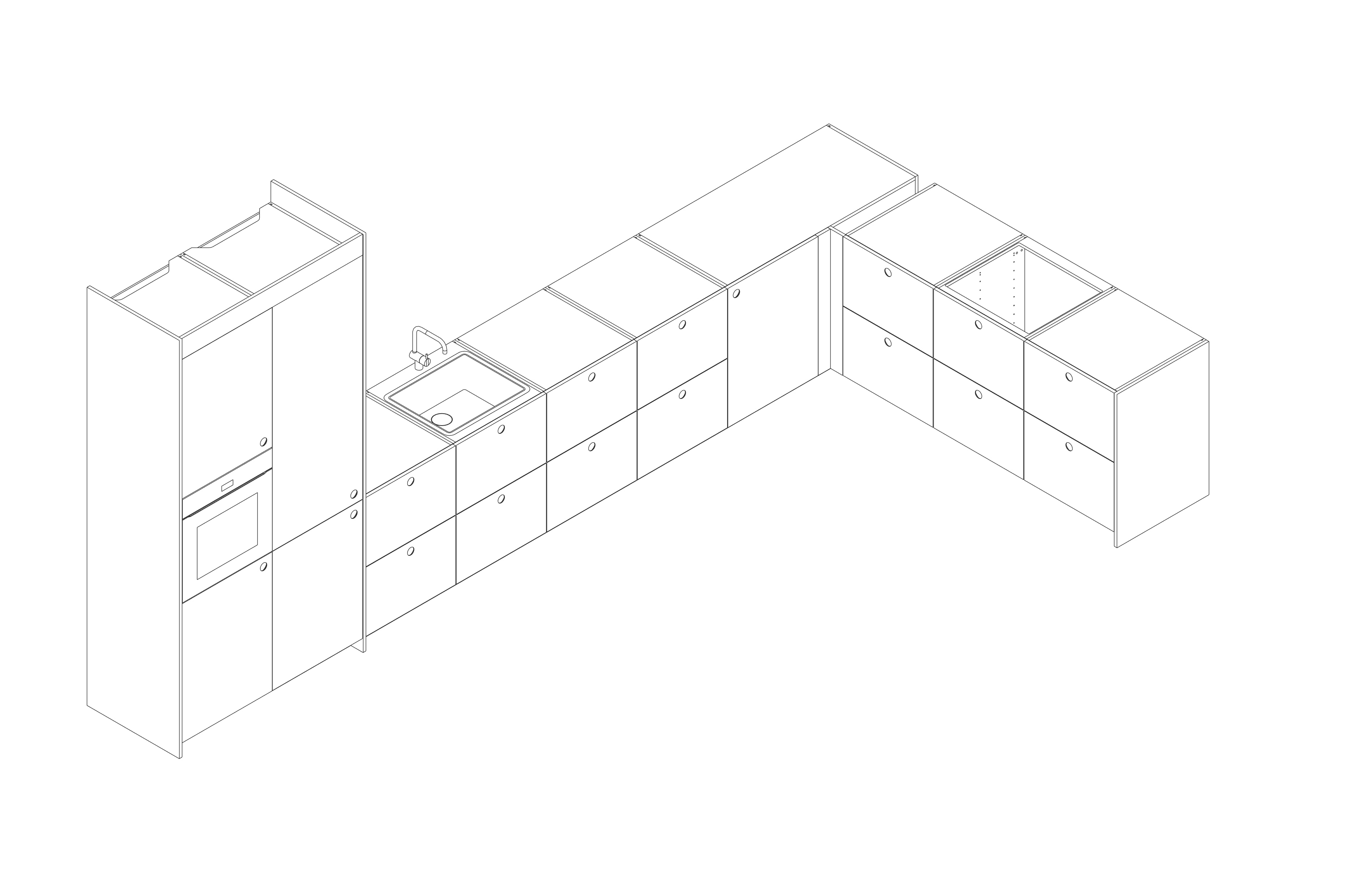 An example of a typical medium hoop kitchen as a schematic drawing