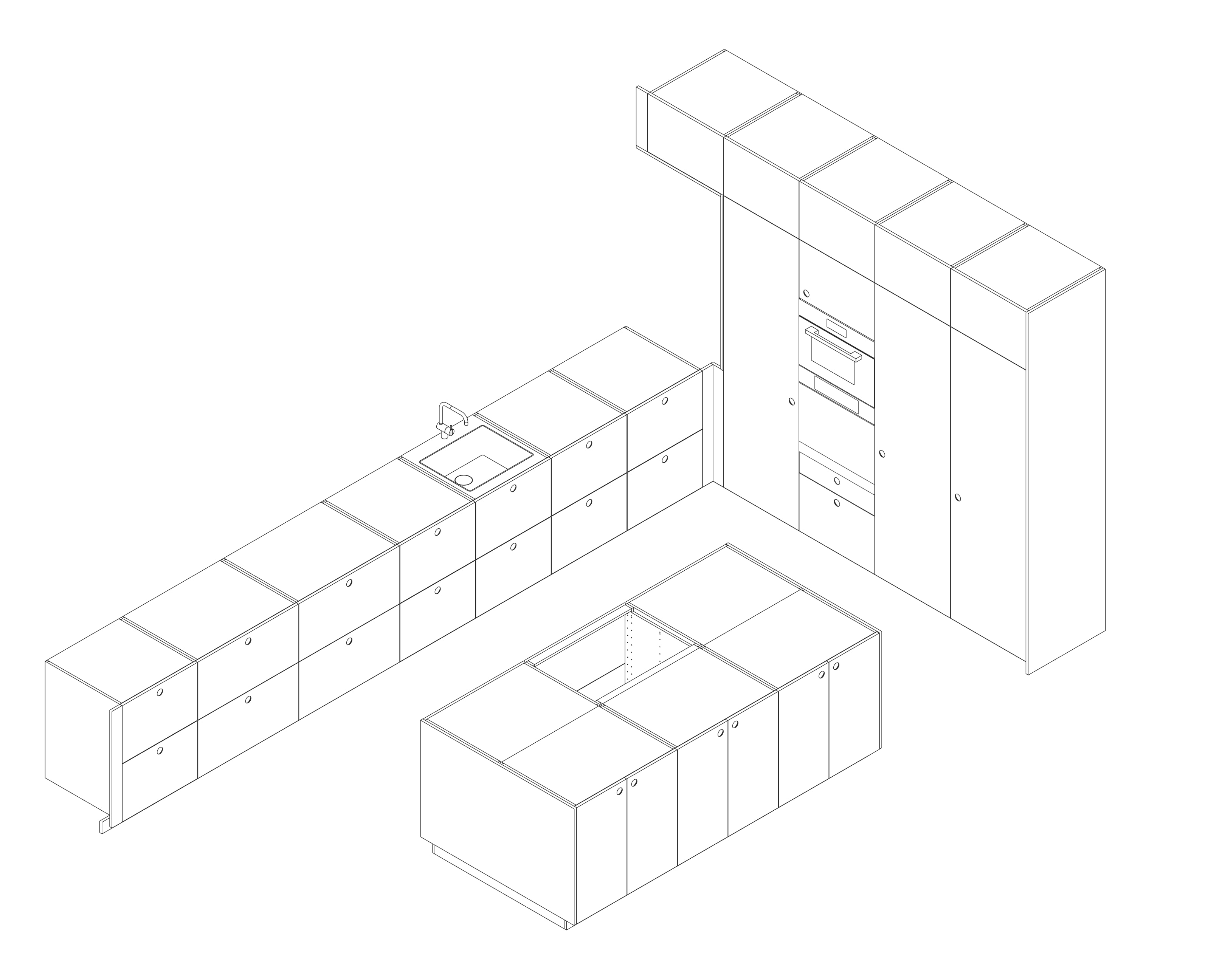 An example of a typical large hoop kitchen as a schematic drawing