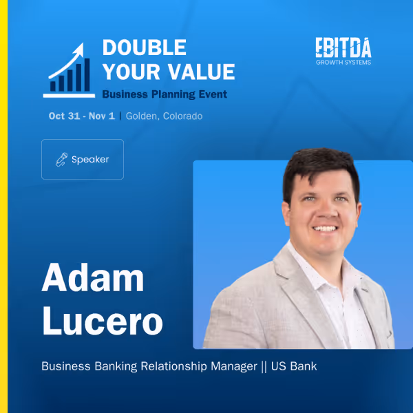 An ad graphic for the EGS Double Your Value event showcasing speaker Adam Lucero