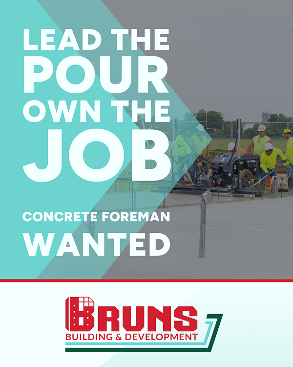 Bruns Building & Development post: Now Hiring post