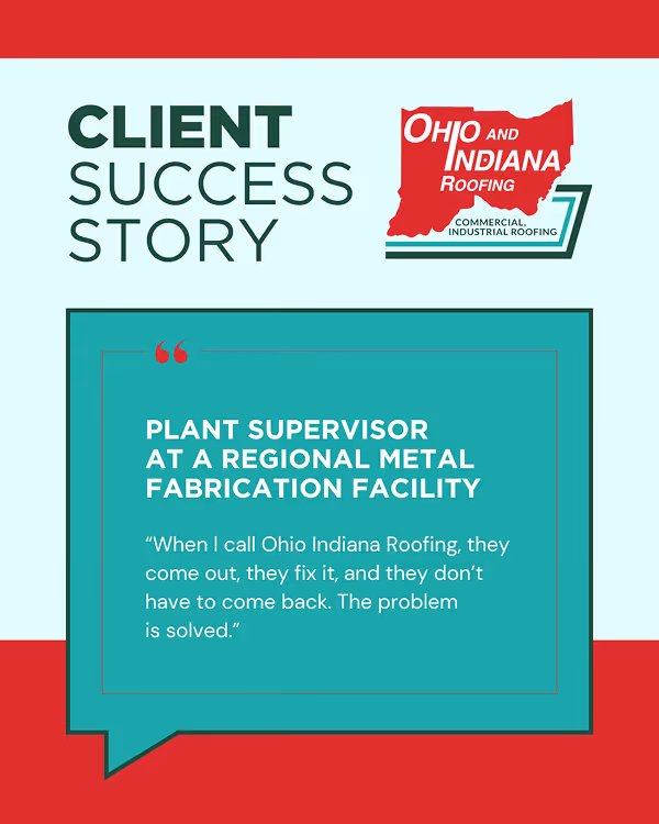 Ohio & Indiana Roofing Company post: Testimonial quote post