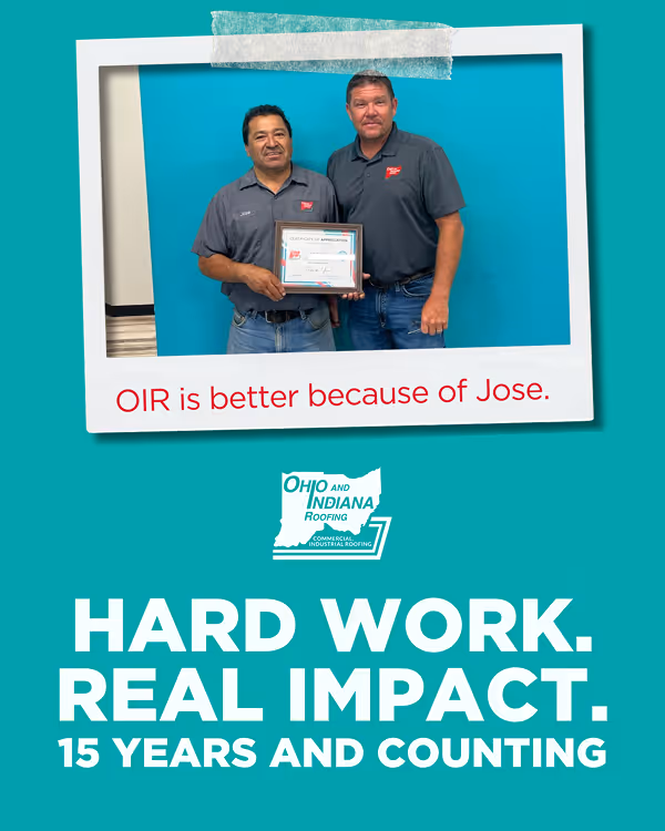 Ohio & Indiana Roofing Company post: Employee anniversary post