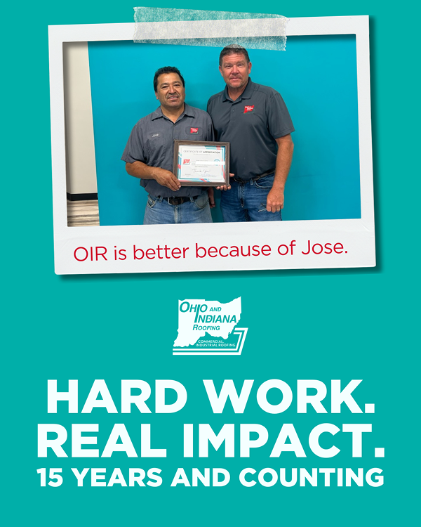 Ohio & Indiana Roofing Company post: Employee anniversary post