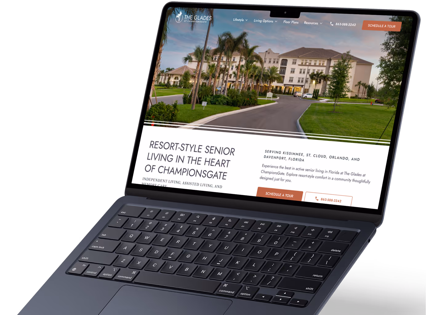 Mockup of a macbook with a website