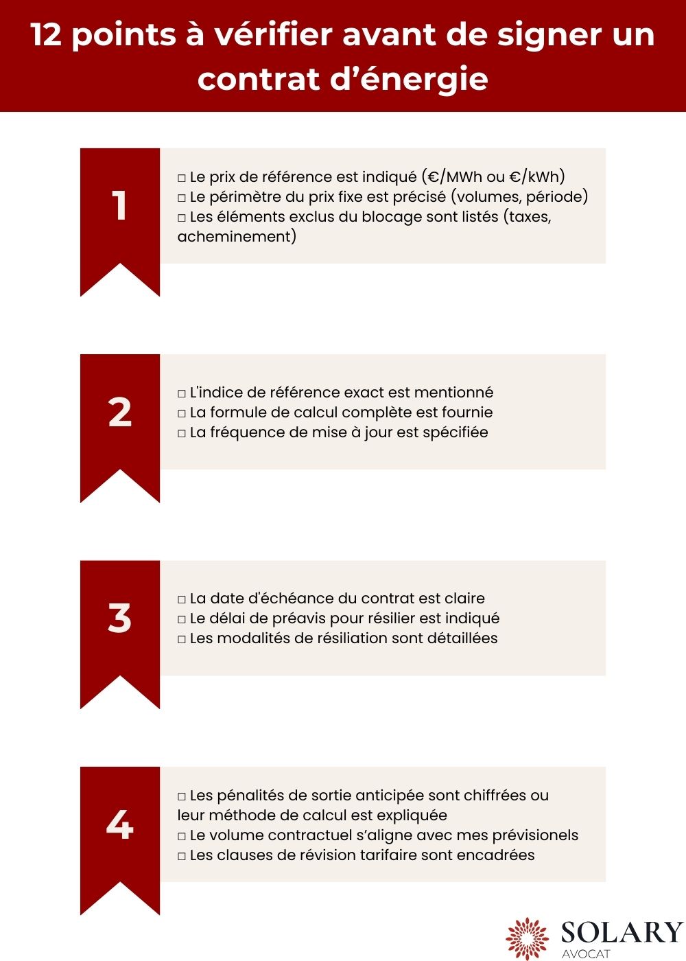 12 points à vérifier avant de signer un contrat d'énergie