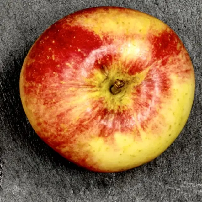 Sansa Apples are a delicious early season apple with yellow and red blush
