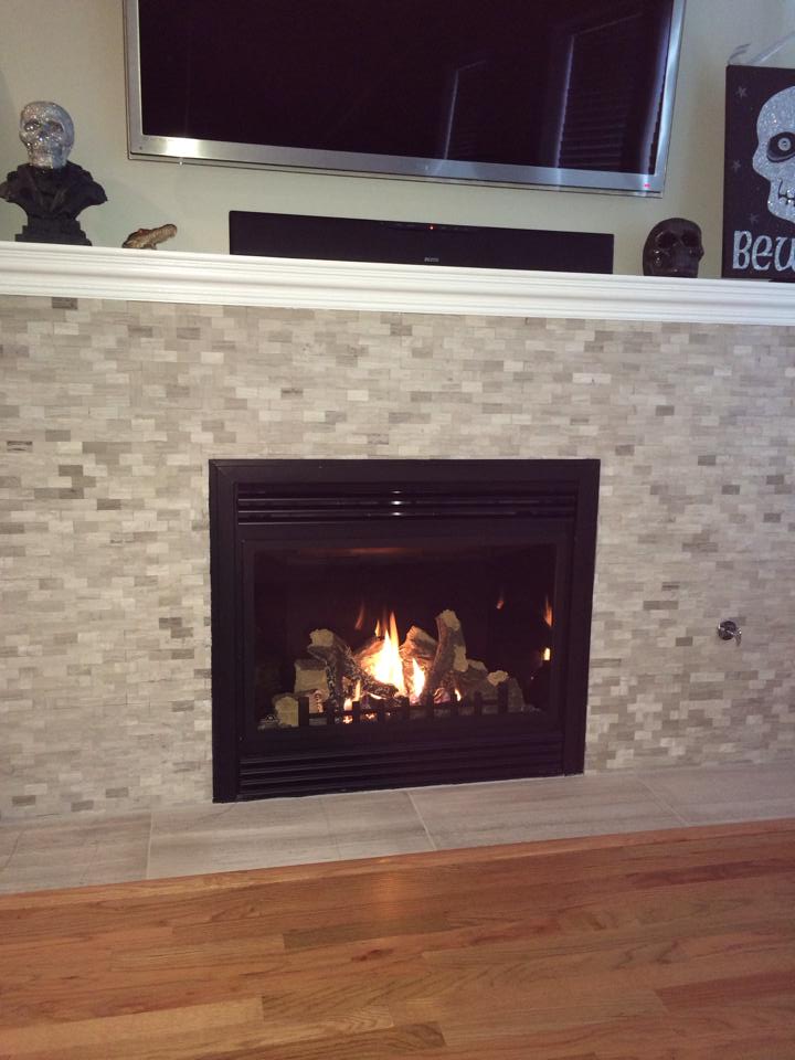 Modern Fireplace Rebuild and Stone Surround Installation