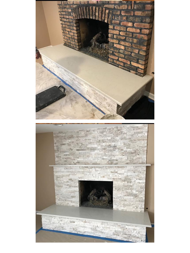 Fireplace Modernization and Stone Veneer Transformation