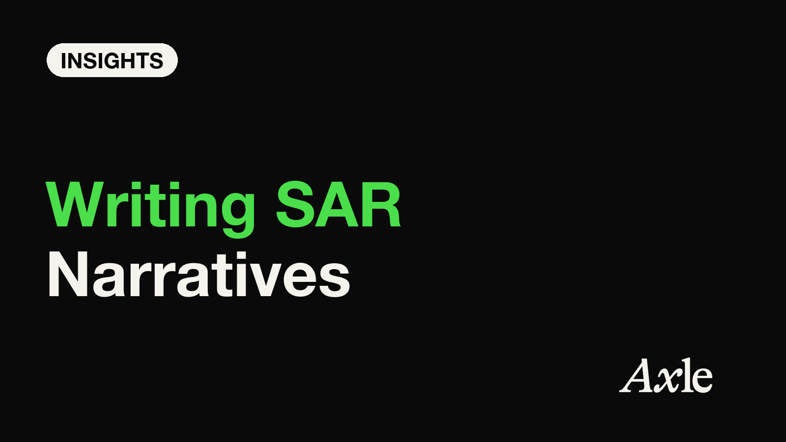 Writing SAR narratives