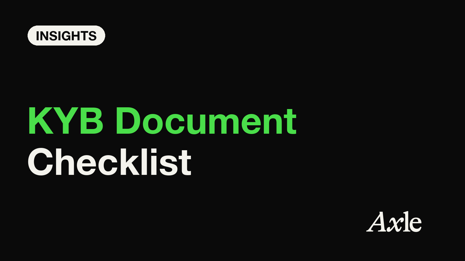 KYB document checklist