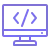 Icon of a code script on a monitor screen.