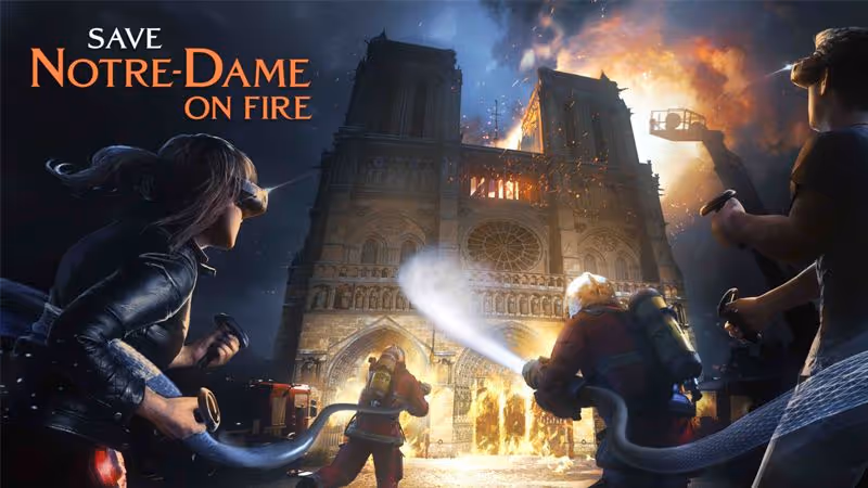 Red Notre-Dame in brand