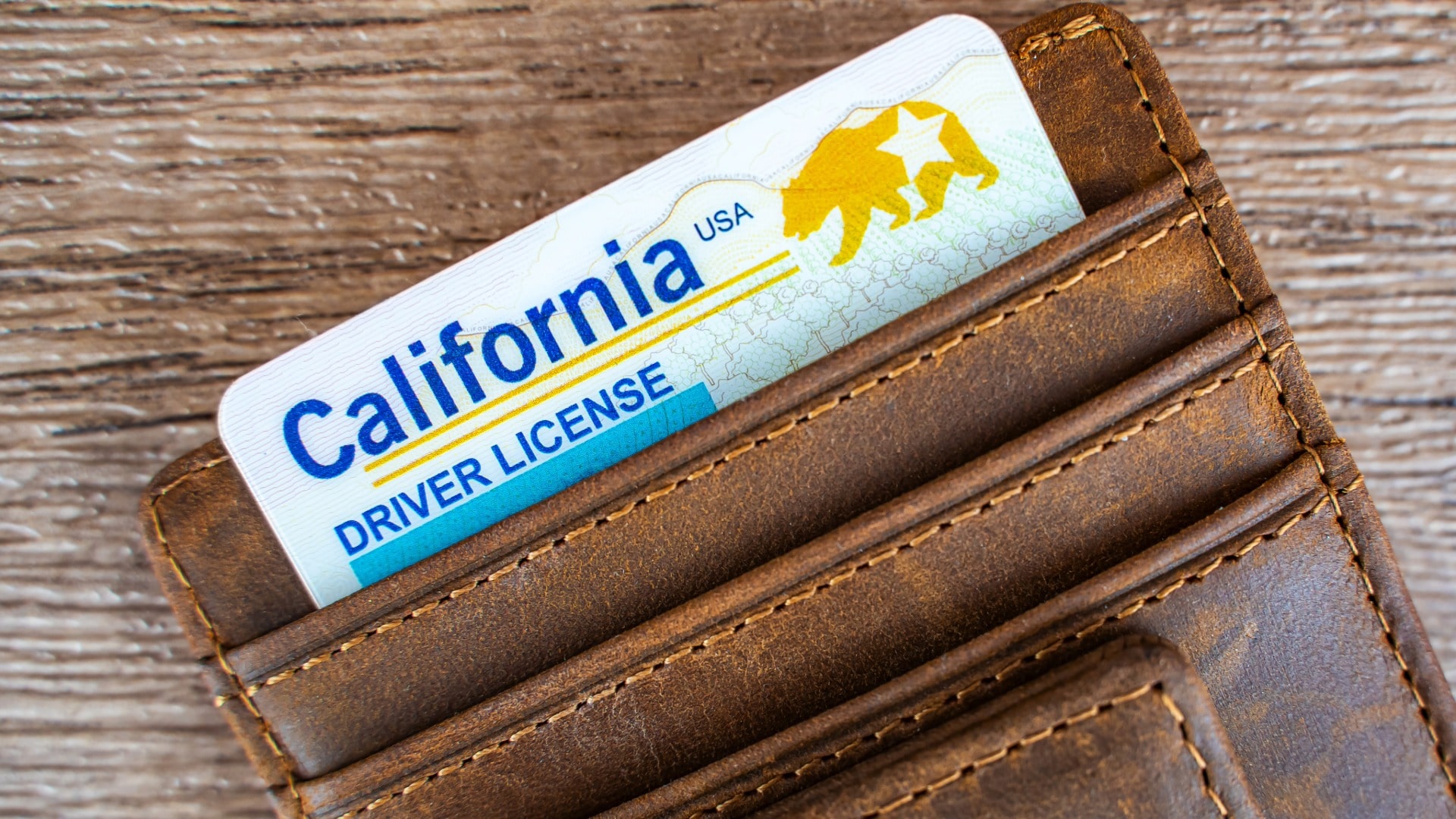 California driver's license in wallet