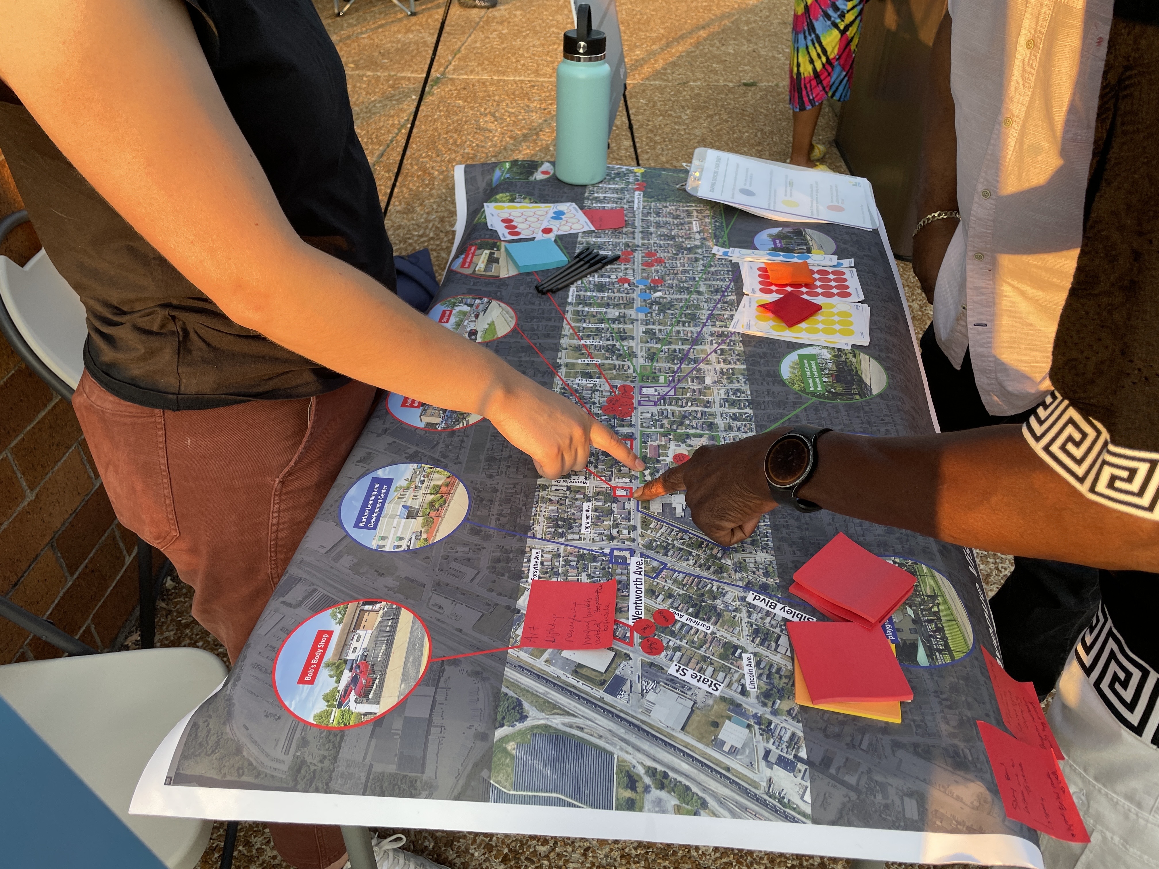 Community members providing input at Calumet City's Jazz in the Grass