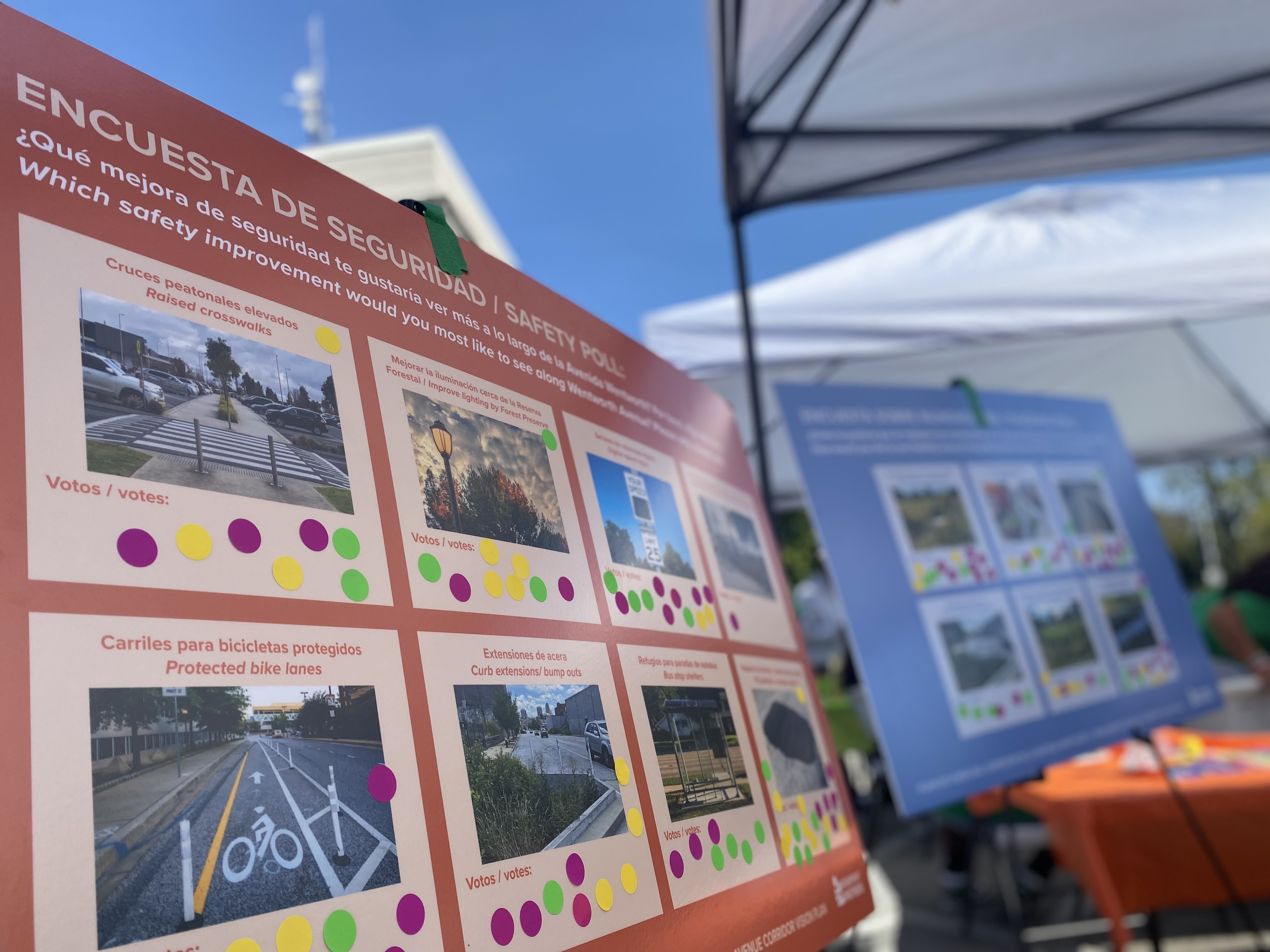 Voting posters at Calumet City's Hispanic Heritage Festival