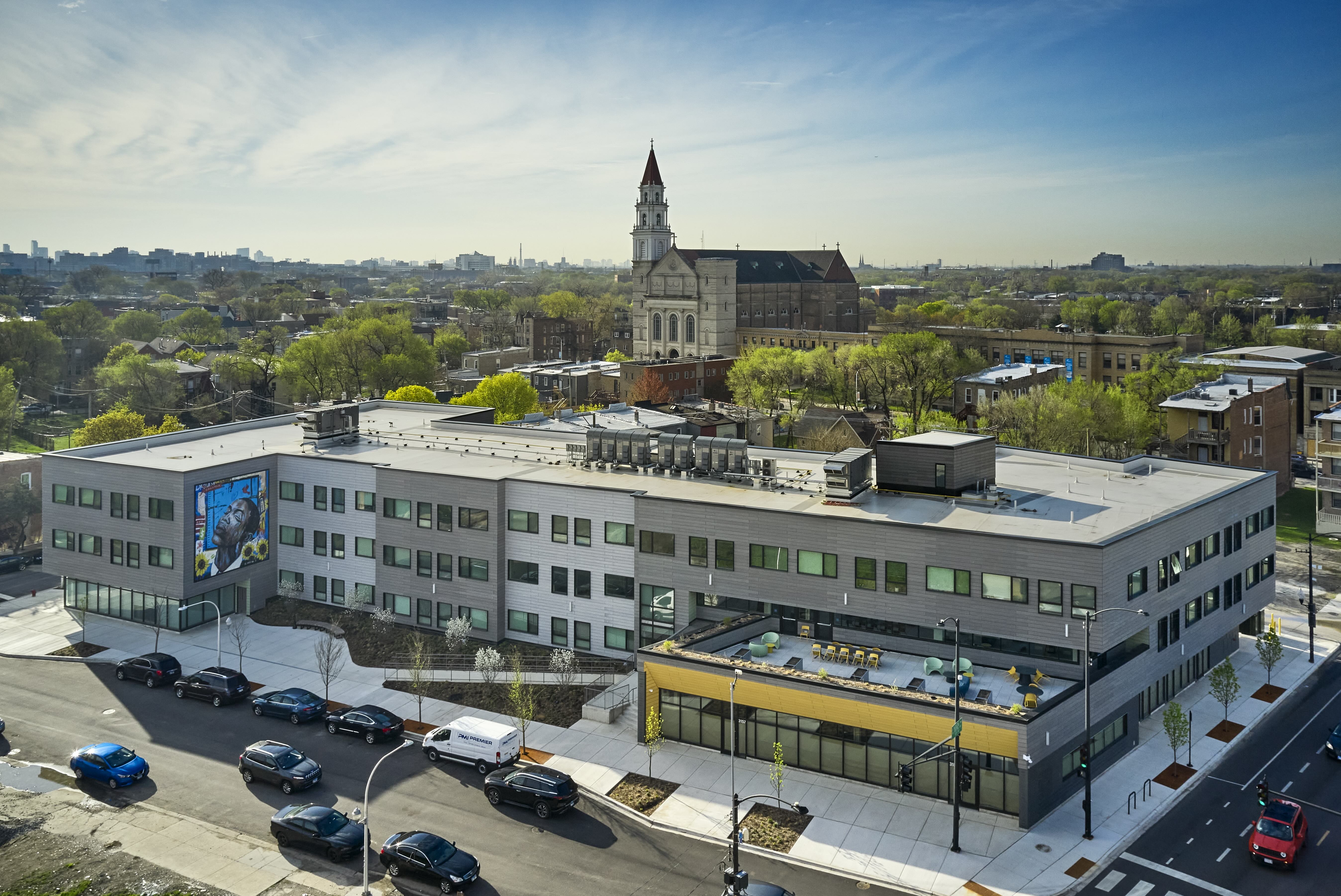 aerial view of modern housing development