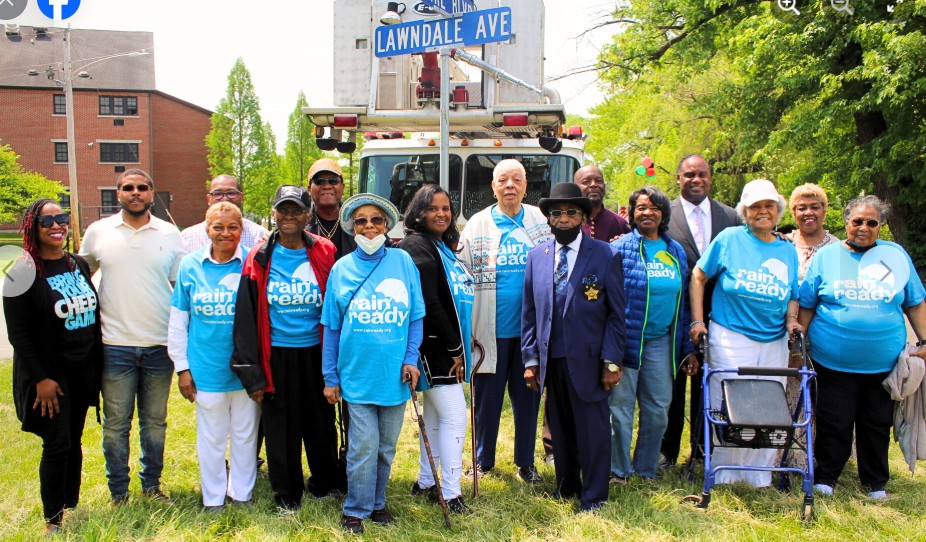 RainReady Steering Committee Members at the commemoration ceremony for the Honorary Tuskegee Airmen Road