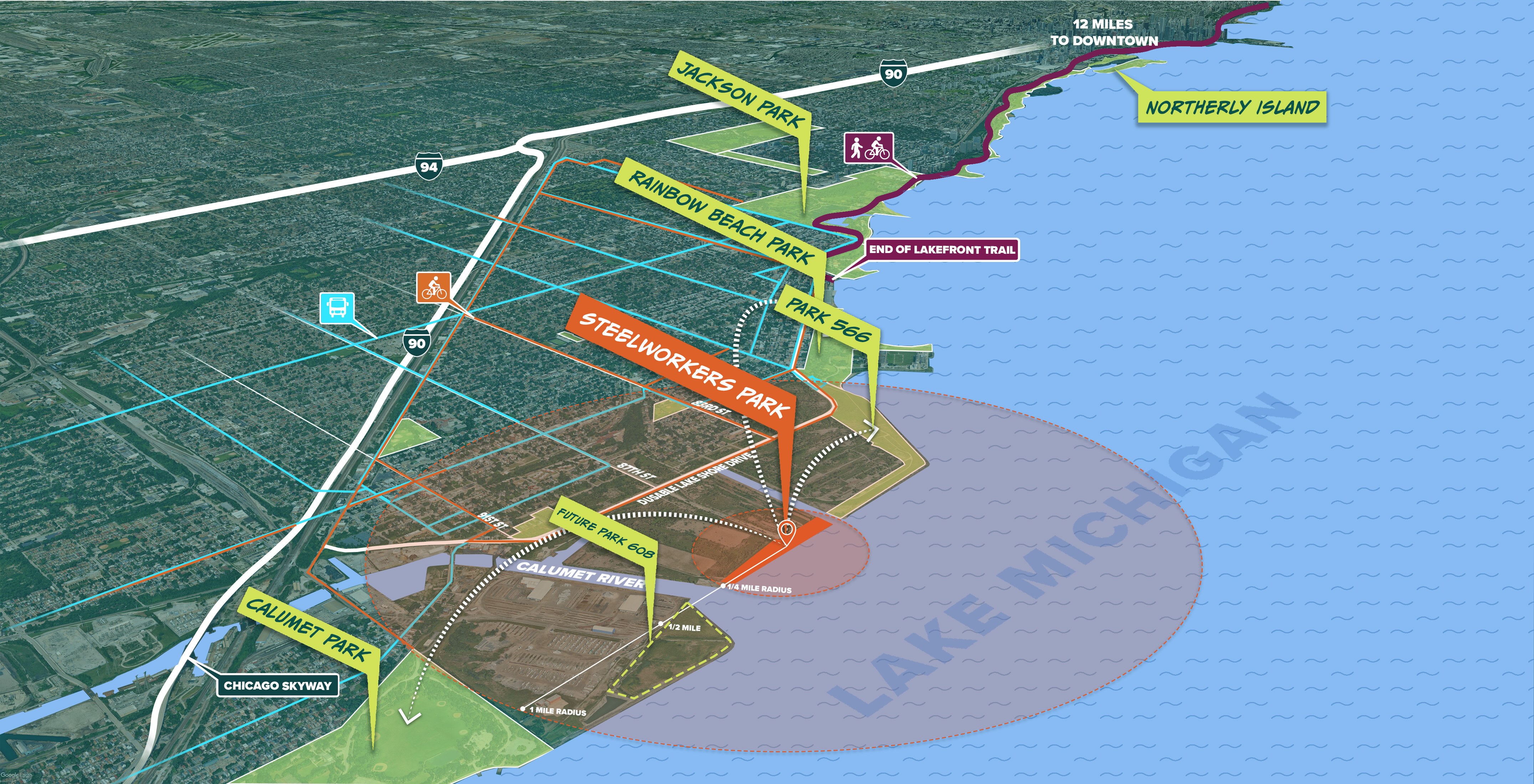 Aerial map of park location