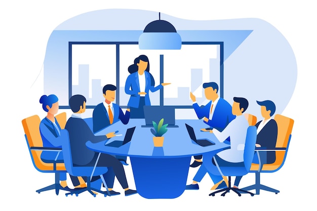 Office meeting room business concept vector illustration | Premium AI-generated vector
