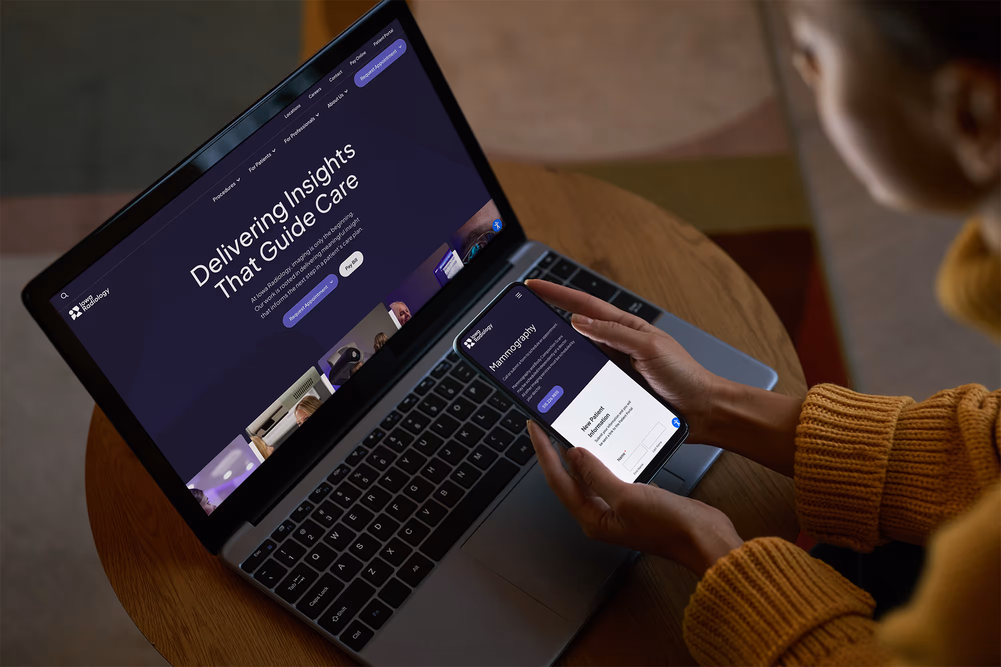 Woman on Iowa Radiology Website