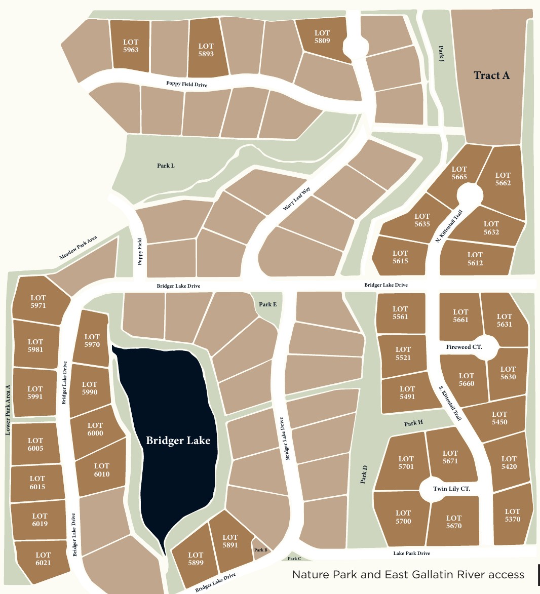 Site plan of Bridger Lake Meadows