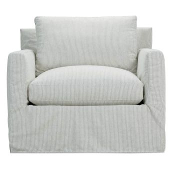 Sylvie Slipcovered Swivel Chair