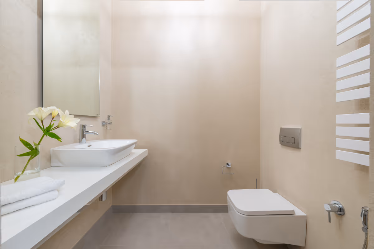 minimalist bathroom with neutral colors