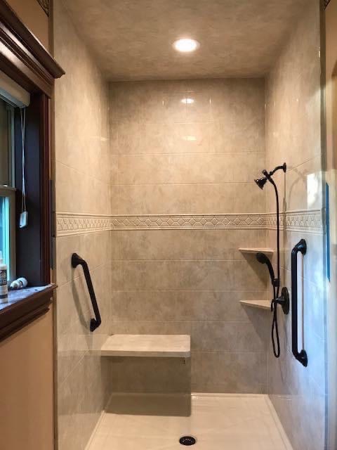 neutral shower bathroom