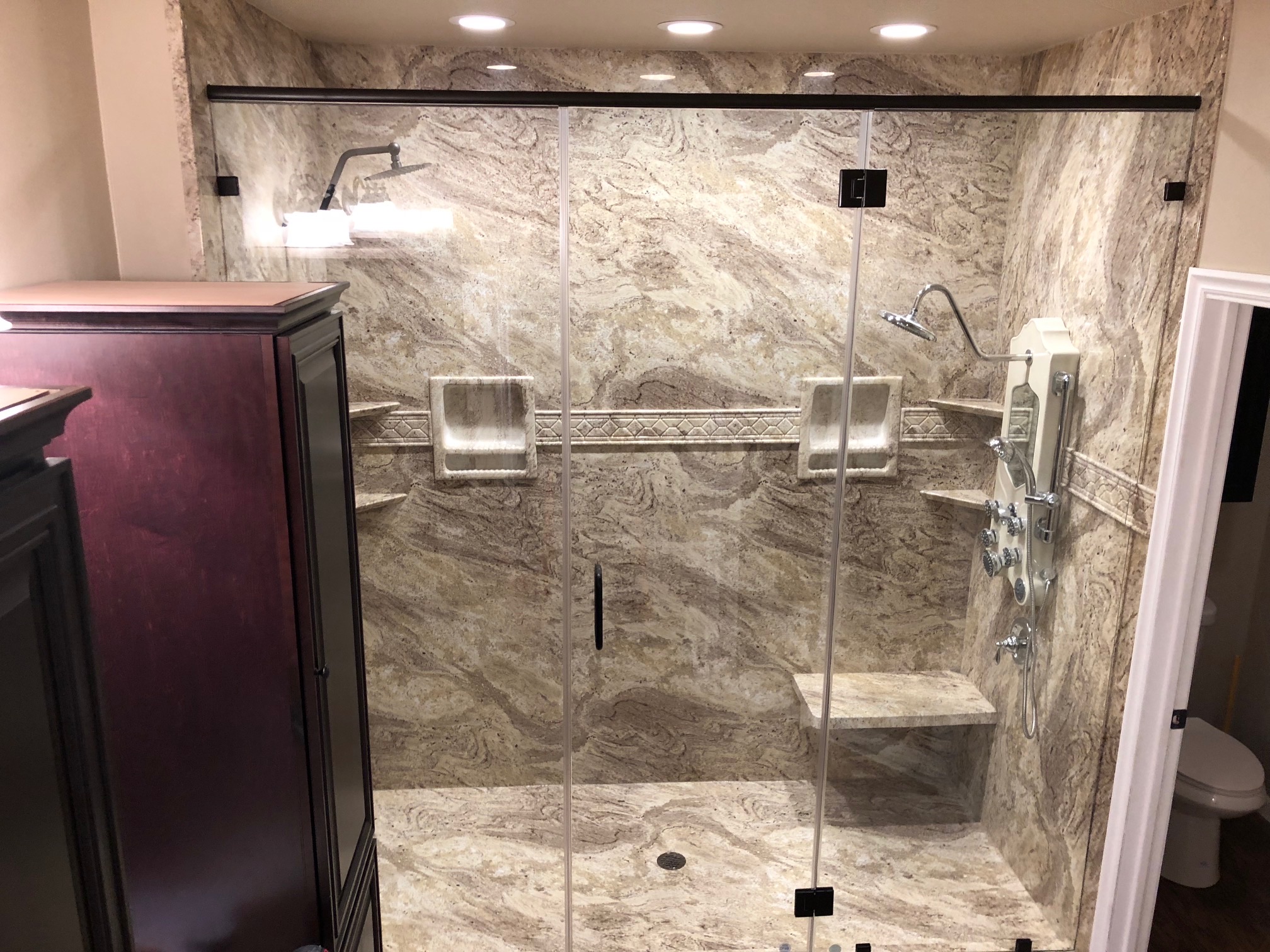 master bathroom with body shower