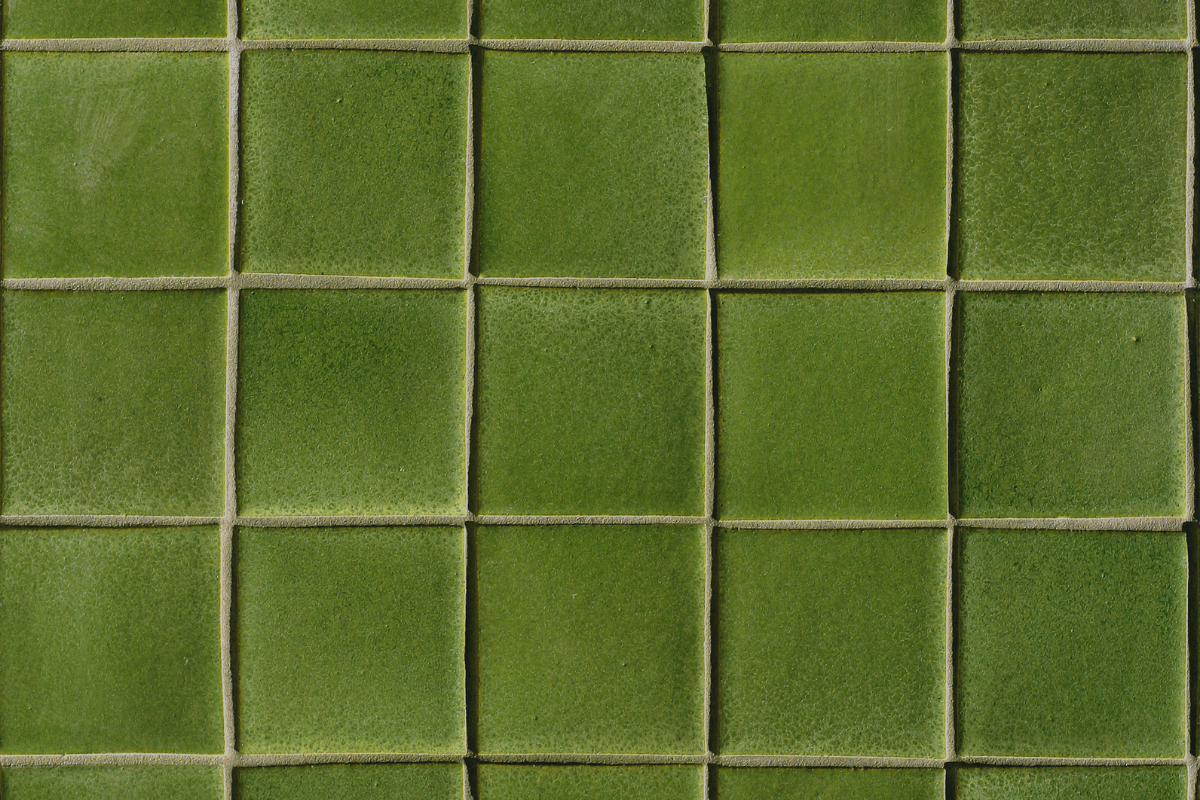 green subway shower tile